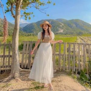 Tulle ankle length dress with halter neck tie ❌SOLD❌